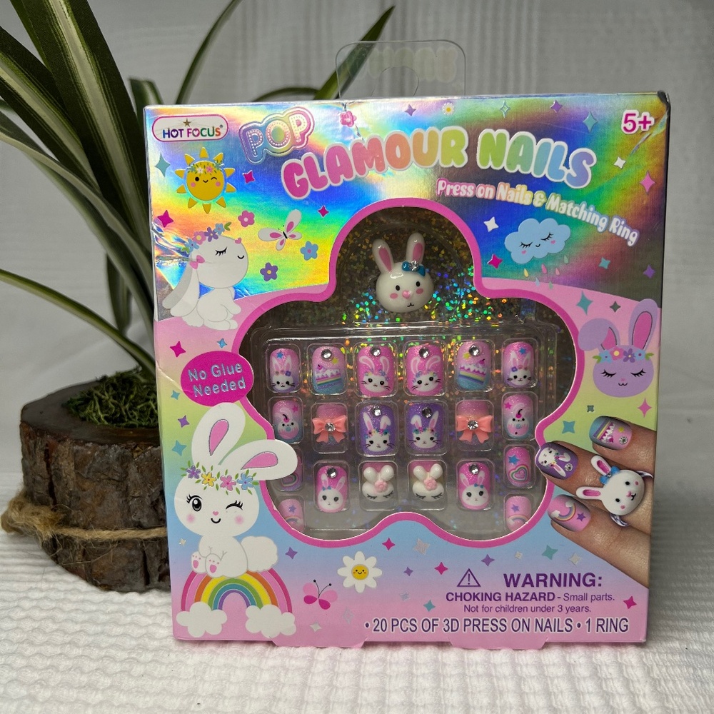 Hot Focus Bunny Pop Scented Glamour Nails